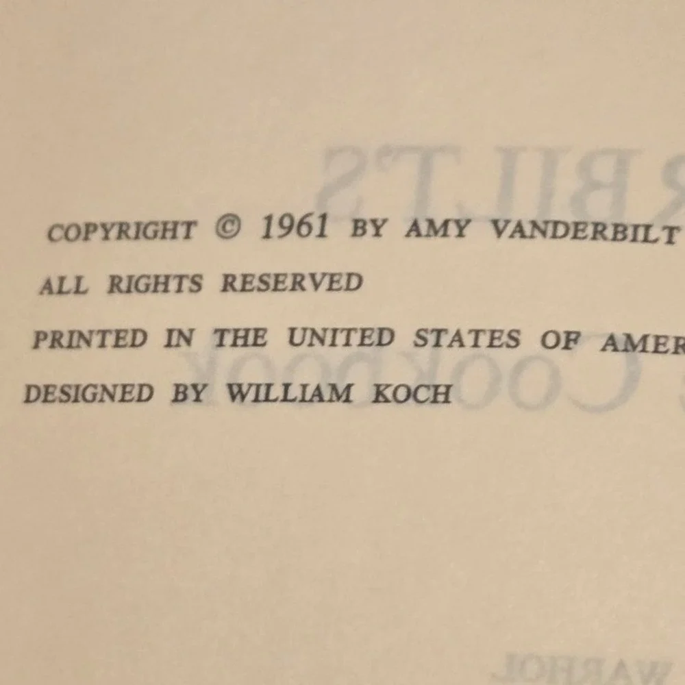 Amy Vanderbilt Complete Cookbook 1961 Andy Warhol Illustrations VTG 1st Printing
